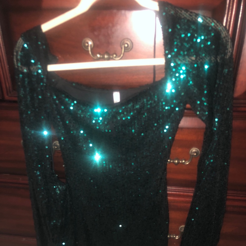 lucy in the sky worn once sparkle green